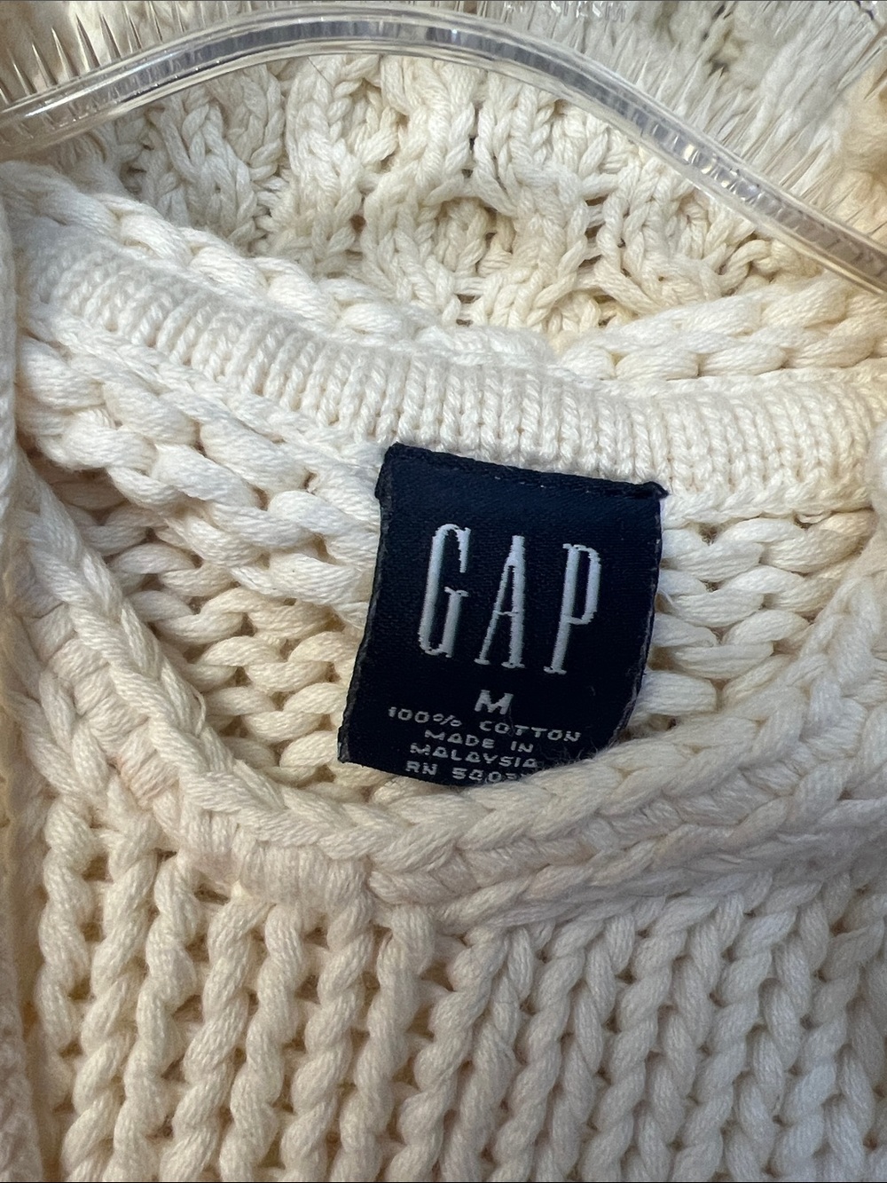 GAP Cream Knit Hoodie Pullover. Medium. Like new. - Picture 7 of 7